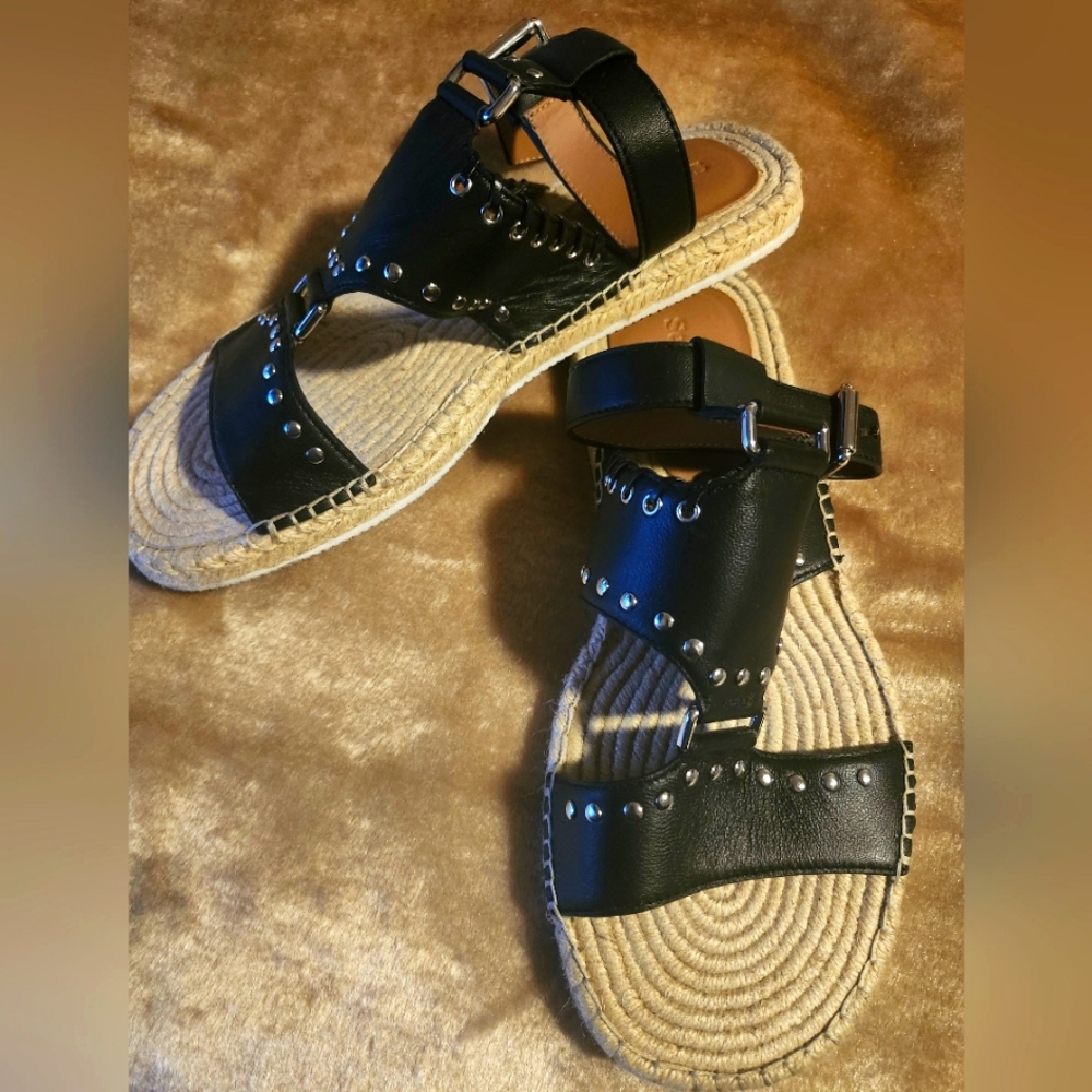 Chloe Black Leather Sandals